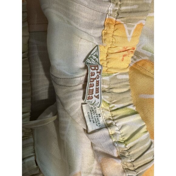 TOMMY BAHAMA Pants Women Med Tropical Floral Linen Straight Lounge Drawstring - Picture 6 of 8